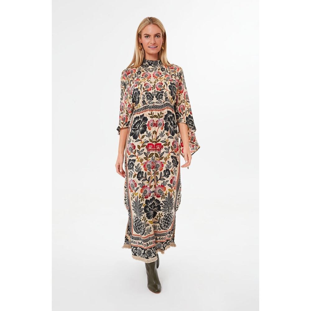 Farm Rio Women's Maxi Dress Long Sleeve Romantic Garden Size Large NWT - Picture 3 of 12